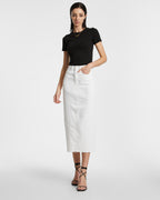 WOMENS GRADUATE MIDI SKIRT BLANC SKIRTS