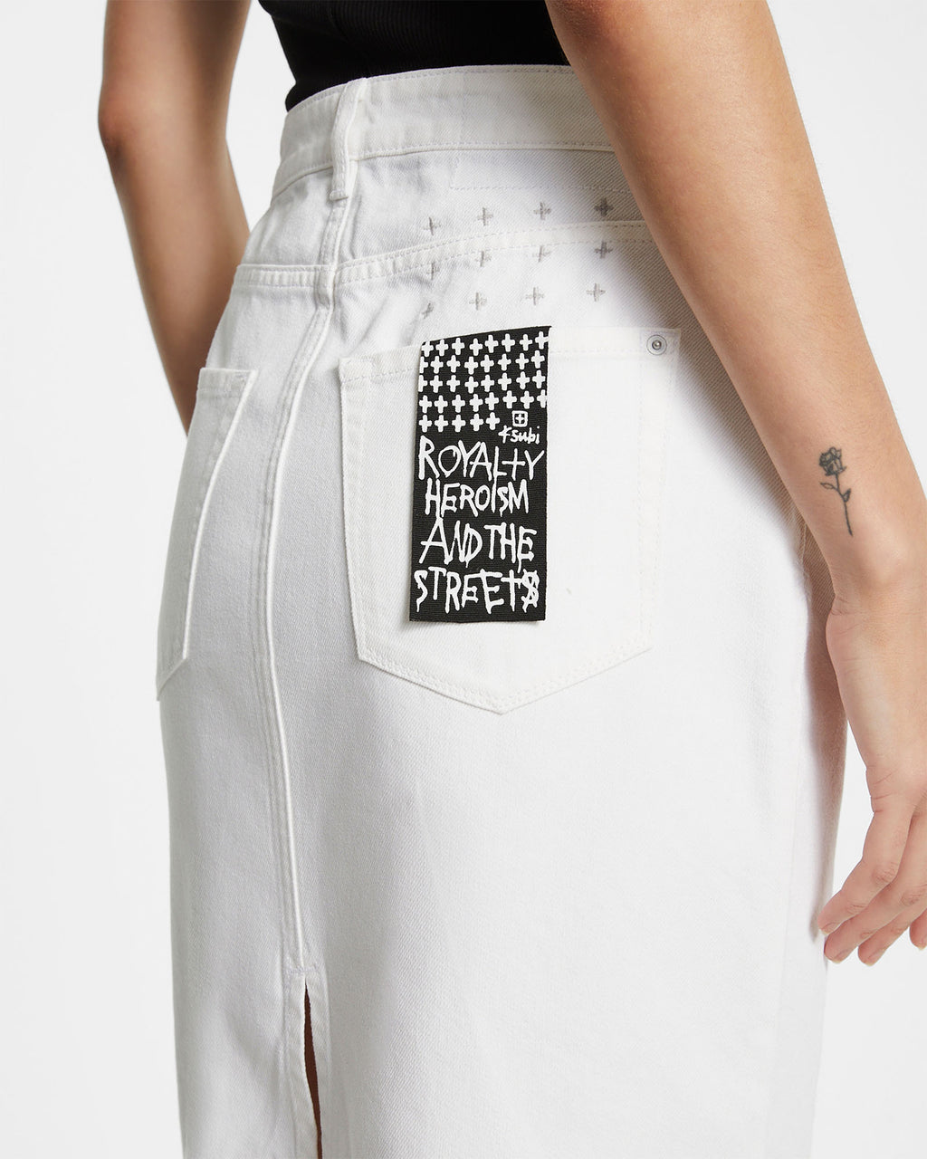 WOMENS GRADUATE MIDI SKIRT BLANC SKIRTS