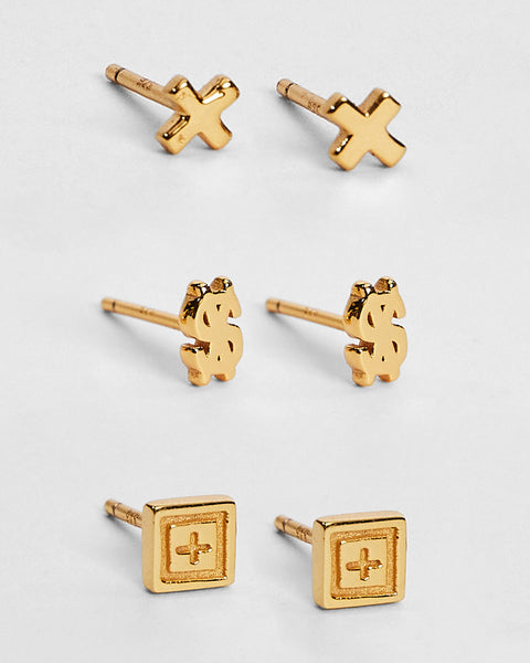 Classic Unisex LV Logo Small Stud Earrings, 18k Gold Plated, Hypoallergenic  Jewelry Gift