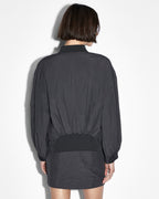 Womens Elemental Bomber Charcoal Boxy Jackets - Black