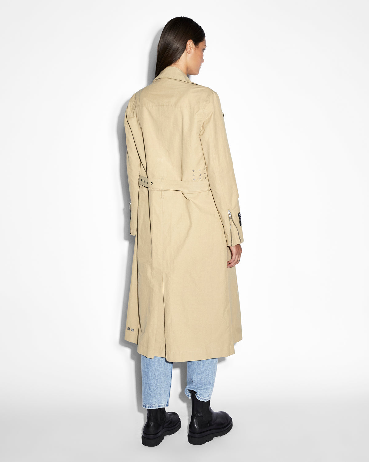WOMENS INCOGNITO BIKER/TRENCH KHAKI JACKETS