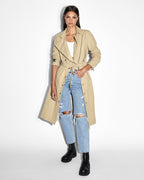 WOMENS INCOGNITO BIKER/TRENCH KHAKI JACKETS