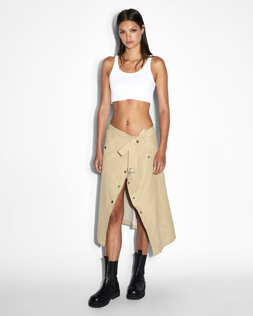 WOMENS INCOGNITO BIKER/TRENCH KHAKI JACKETS