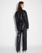 WOMENS VOYAGER SHACKET BLACK LEATHER JACKETS