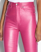 WOMENS HI N WASTED XTRA FUSCHIA WAX DENIM JEANS