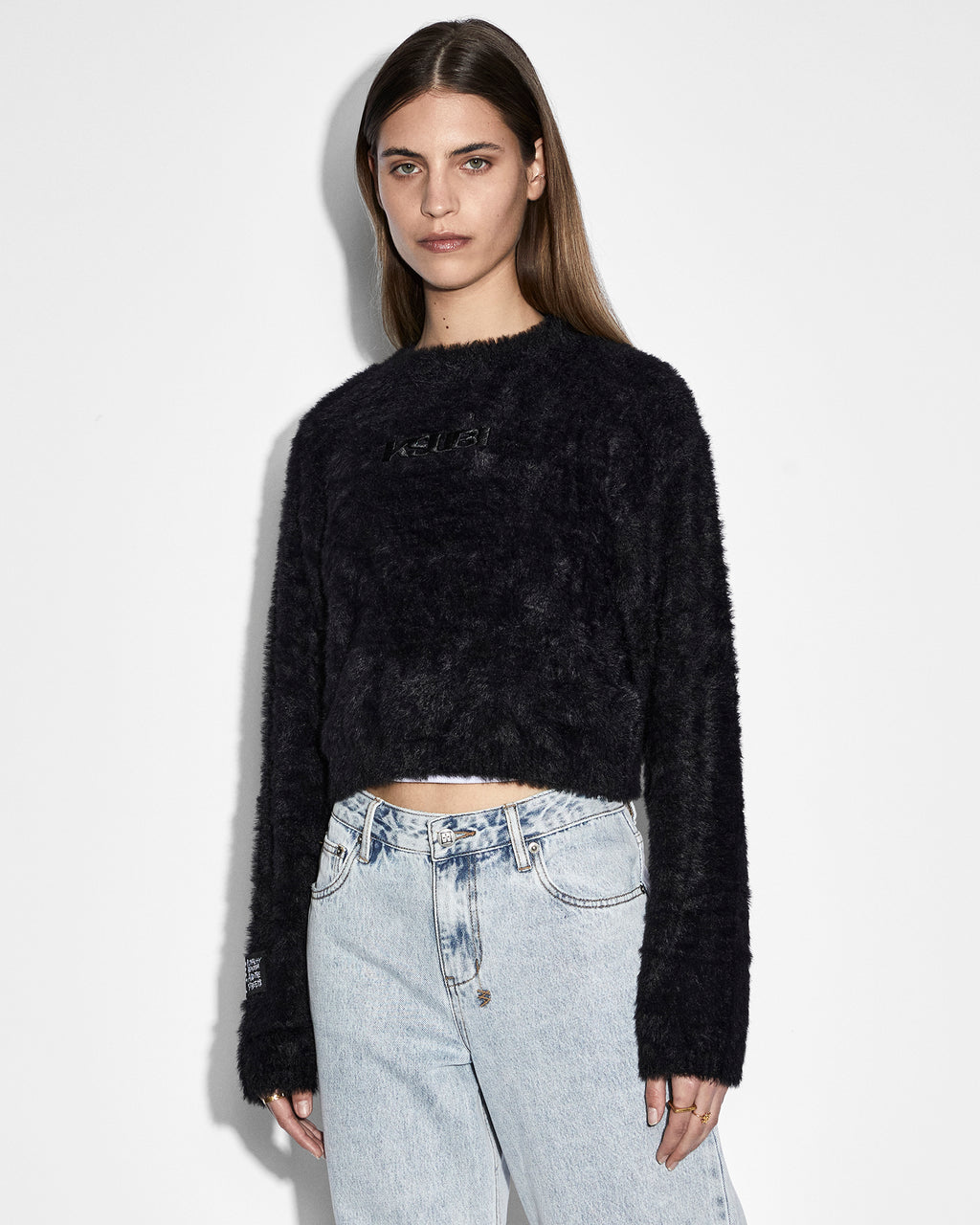 WOMENS CROPPED SWEATER BLACK KNITWEAR