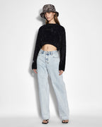 WOMENS CROPPED SWEATER BLACK KNITWEAR