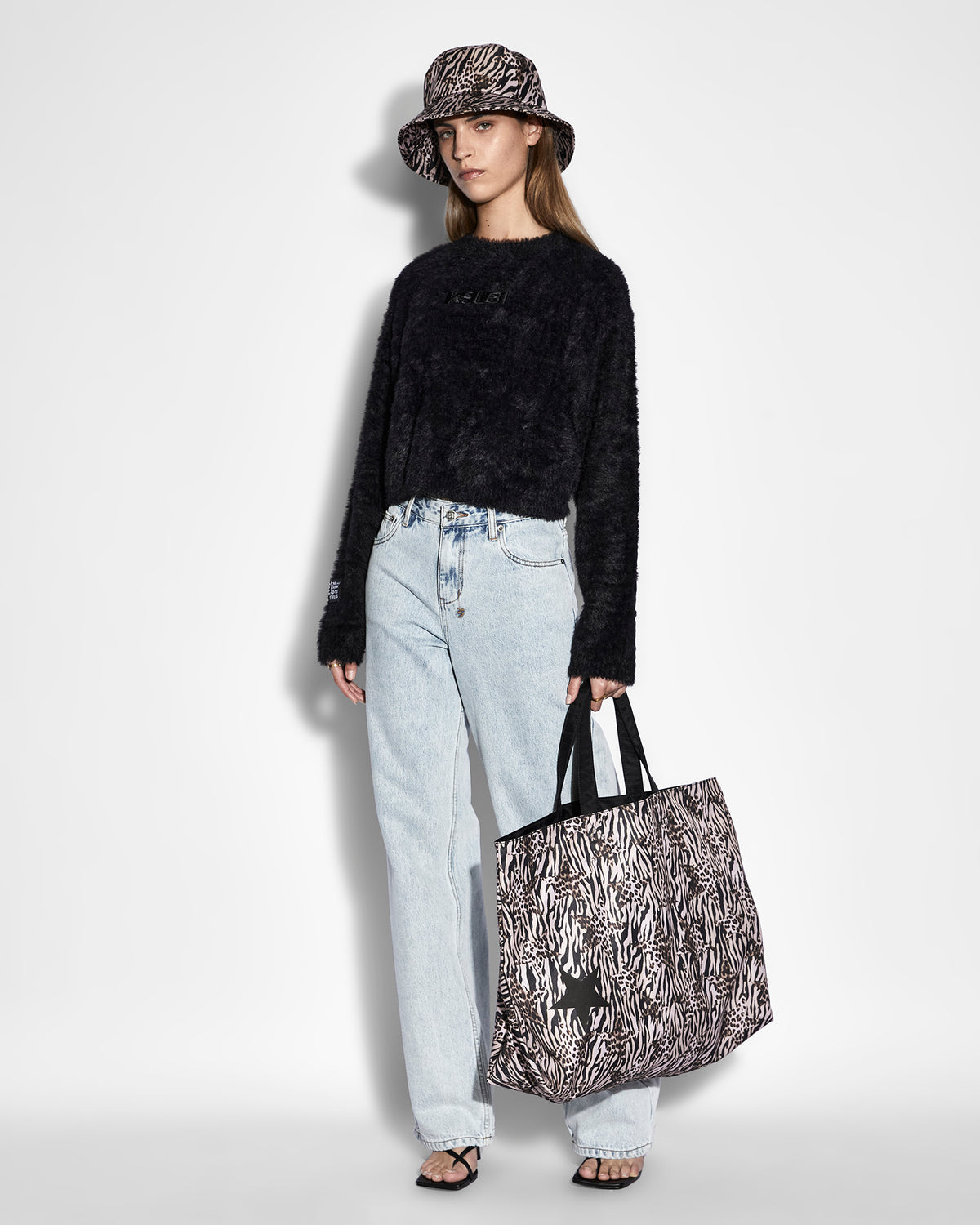 WOMENS CROPPED SWEATER BLACK KNITWEAR