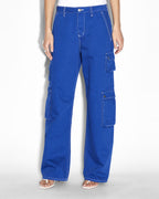 WOMENS DRILL CARGO COBALT PANTS