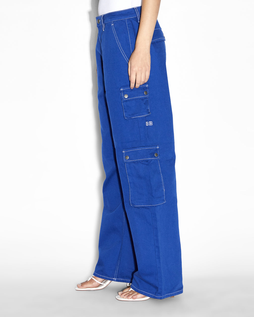 WOMENS DRILL CARGO COBALT PANTS