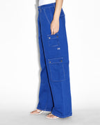 WOMENS DRILL CARGO COBALT PANTS