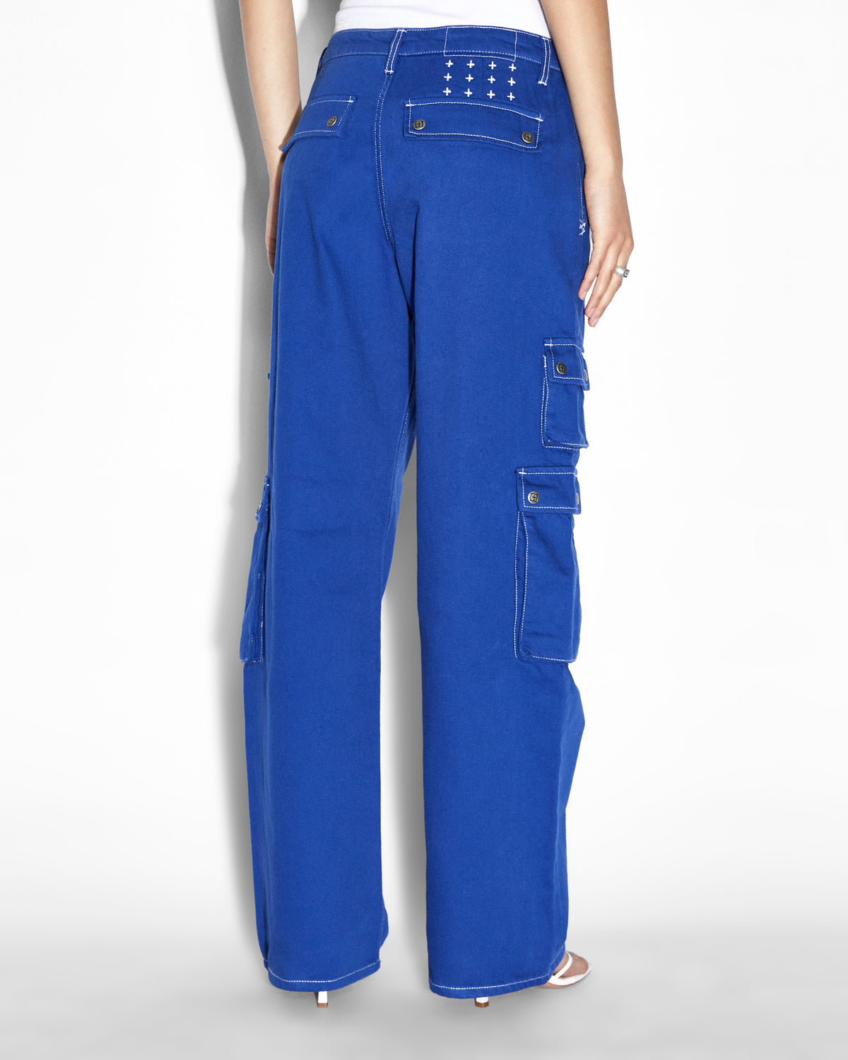 WOMENS DRILL CARGO COBALT PANTS