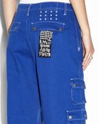 WOMENS DRILL CARGO COBALT PANTS