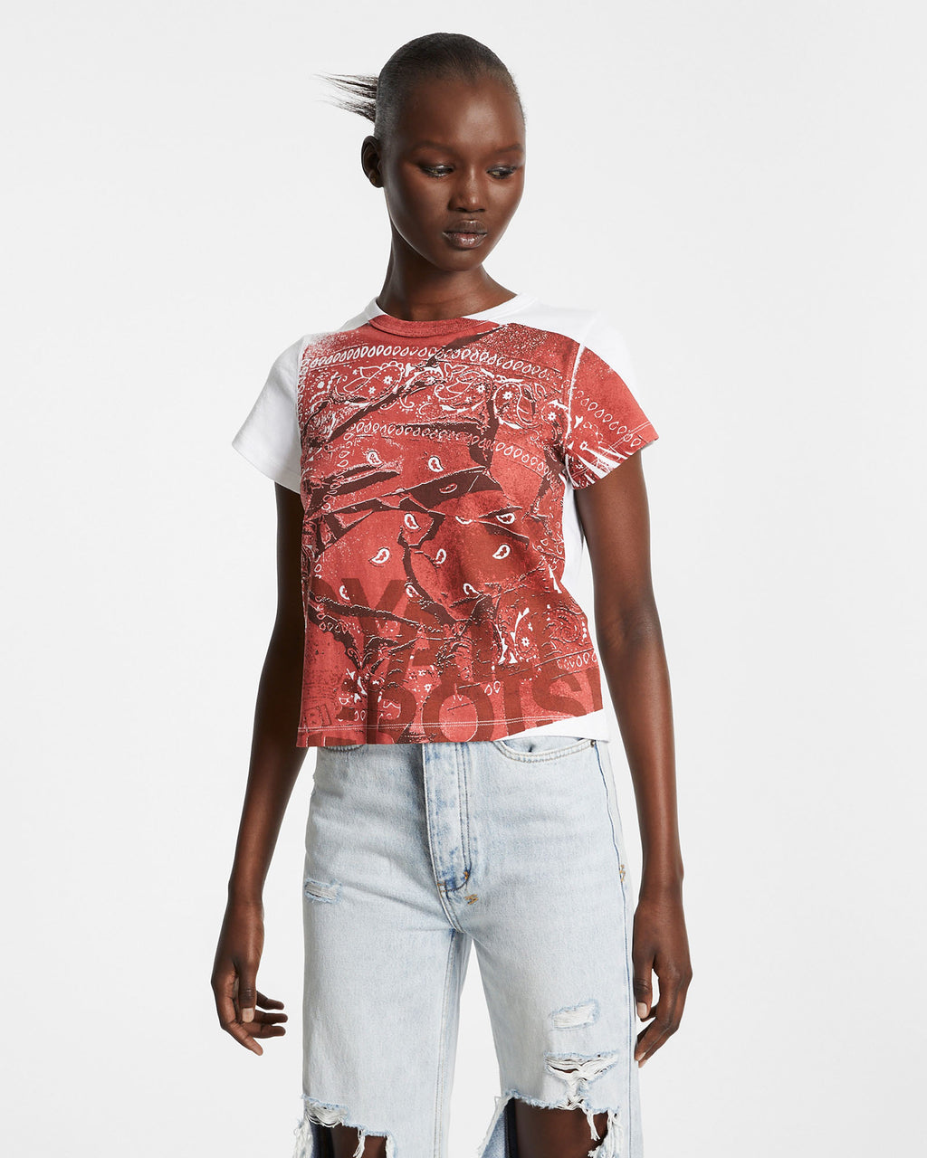 WOMENS ROYALTY BANDANA MINI SS TEE MULTI TEES