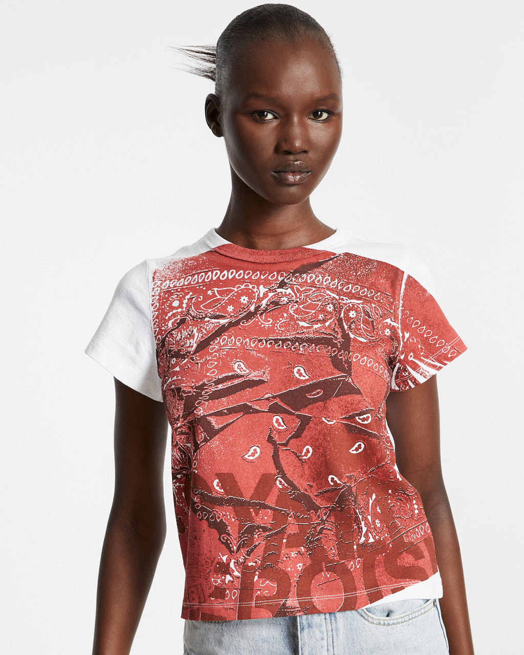 WOMENS ROYALTY BANDANA MINI SS TEE MULTI TEES