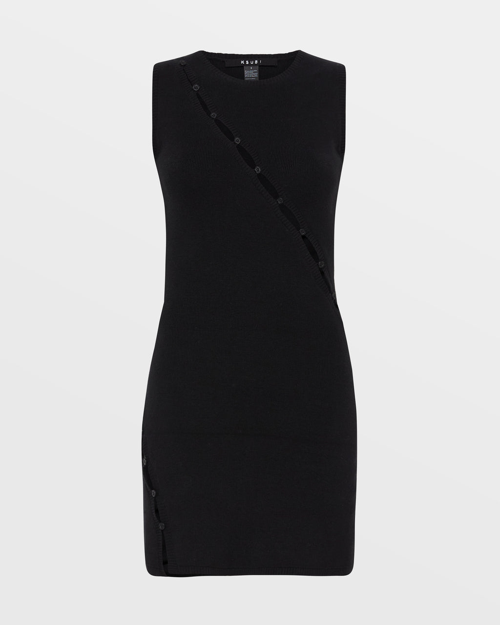Womens Hex Keyhole Knit Dress Black Fitted Dresses - Black