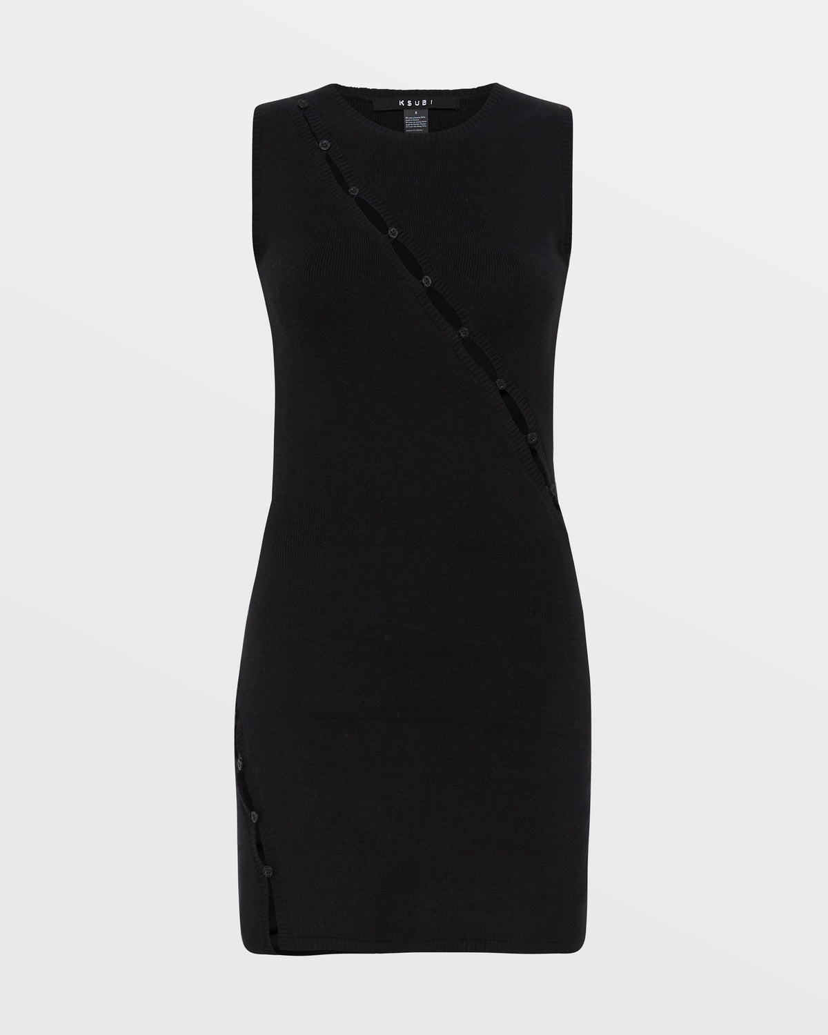 Womens Hex Keyhole Knit Dress Black Fitted Dresses - Black