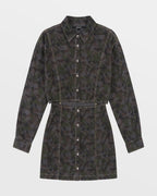 WOMENS CUTOUT SHIRT DRESS CAMO DRESSES