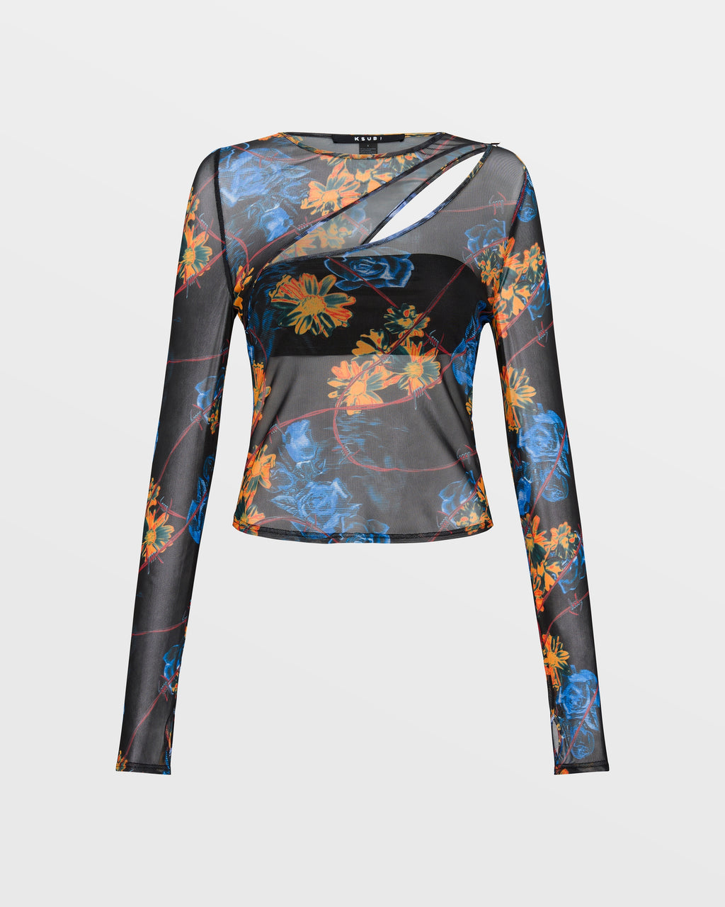 WOMENS TRANSFER LS TOP CYBERFLORA FASHION TOPS