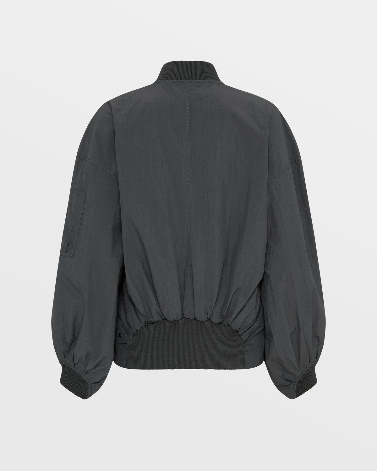 Womens Elemental Bomber Charcoal Boxy Jackets - Black
