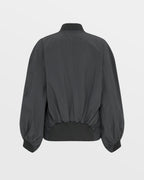 Womens Elemental Bomber Charcoal Boxy Jackets - Black