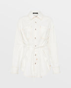 WOMENS OVERSIZED TIE LS SHIRT SUGAR RUSH SHIRTS