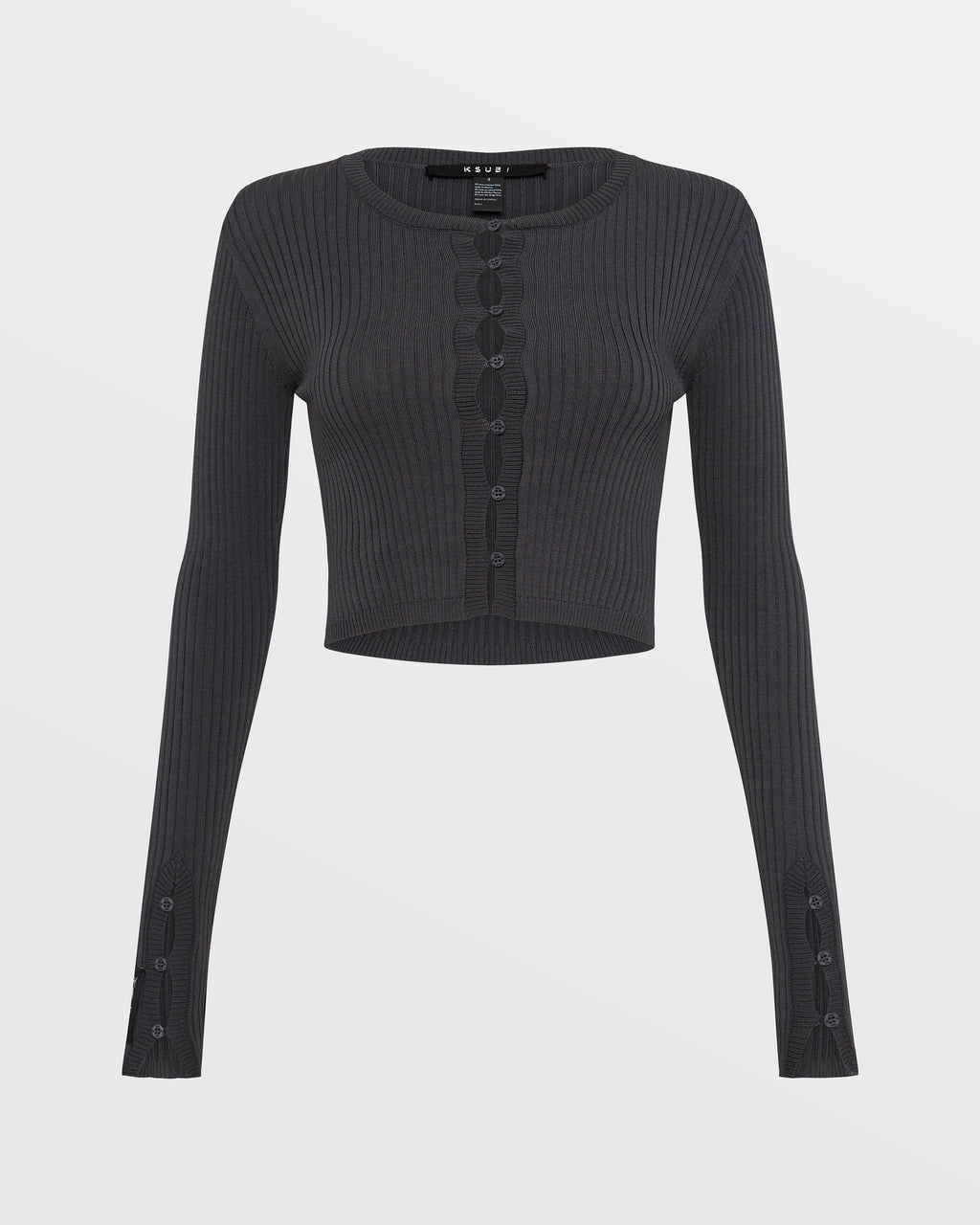 Womens Transcend Cardi Silver Fitted Fashion Tops - Grey