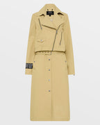 WOMENS INCOGNITO BIKER/TRENCH KHAKI JACKETS