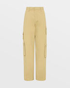 WOMENS DRILL CARGO KHAKI PANTS