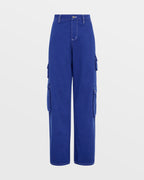 WOMENS DRILL CARGO COBALT PANTS
