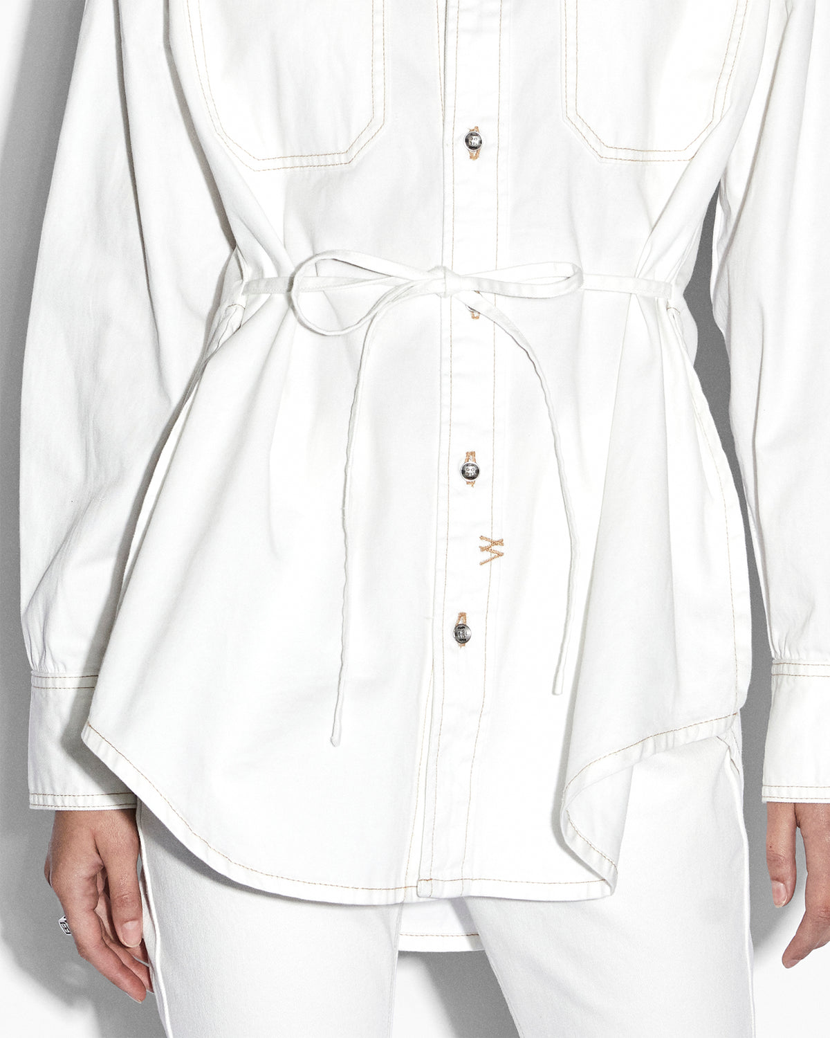WOMENS OVERSIZED TIE LS SHIRT SUGAR RUSH SHIRTS