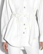 WOMENS OVERSIZED TIE LS SHIRT SUGAR RUSH SHIRTS