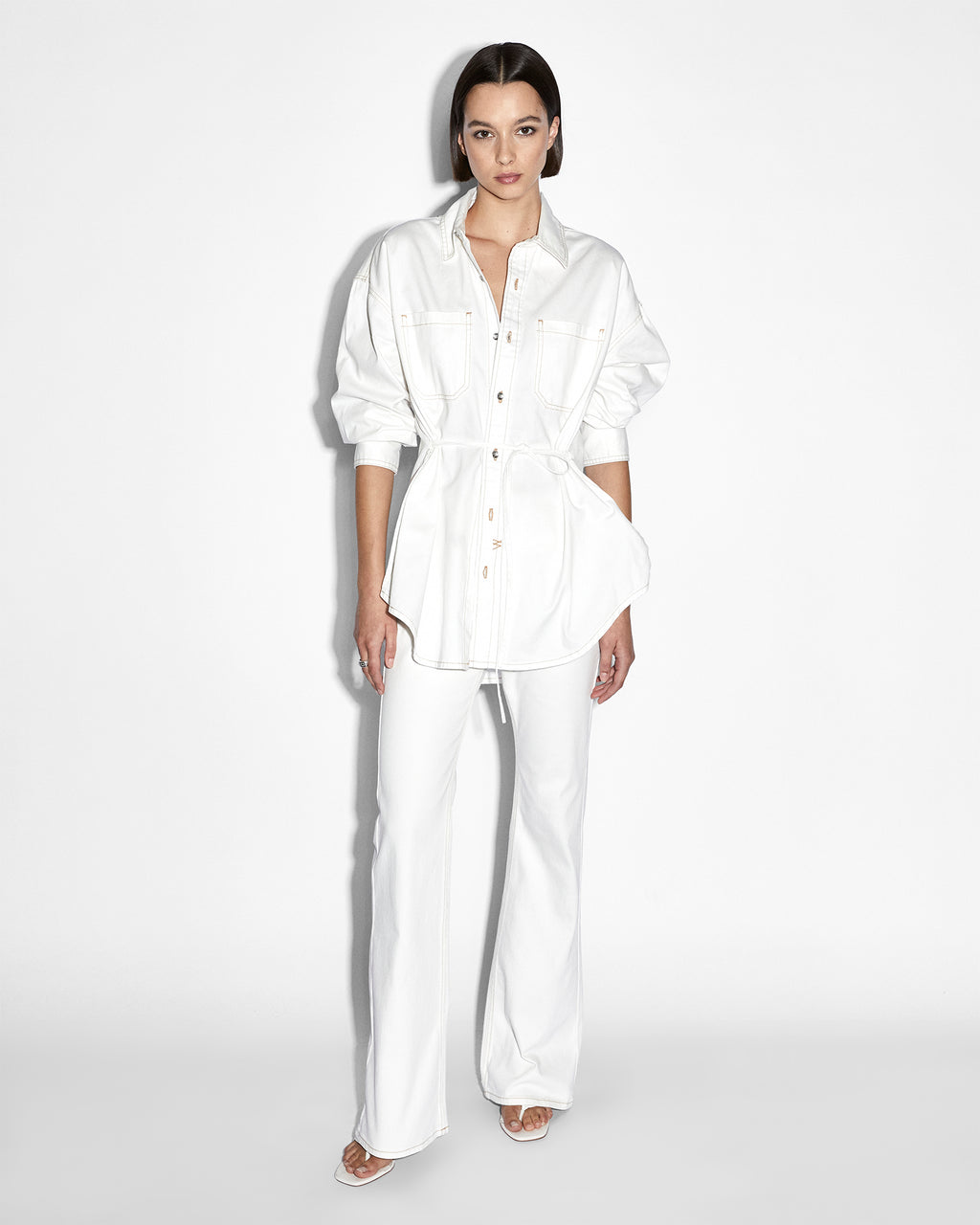 WOMENS OVERSIZED TIE LS SHIRT SUGAR RUSH SHIRTS
