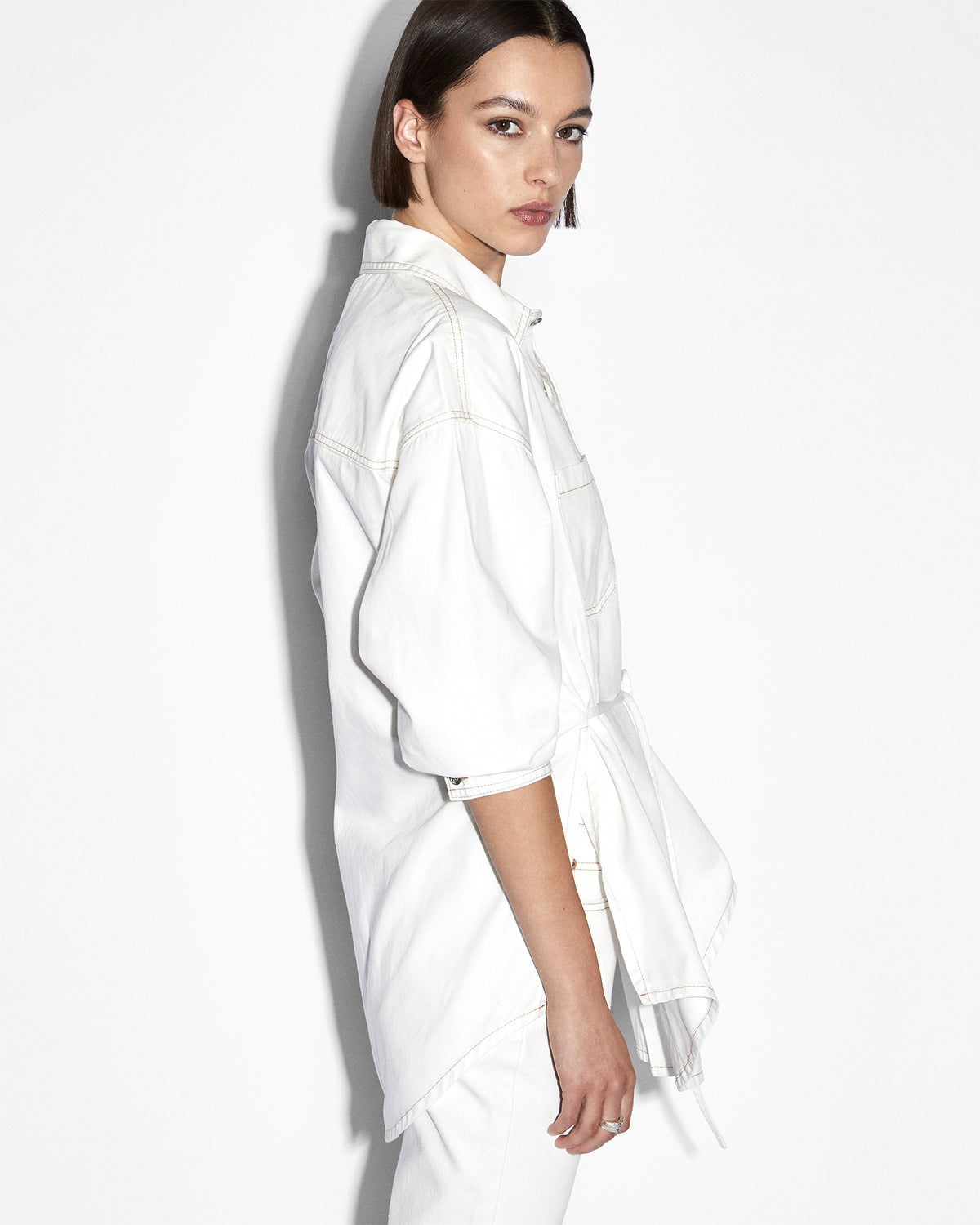 WOMENS OVERSIZED TIE LS SHIRT SUGAR RUSH SHIRTS