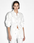 WOMENS OVERSIZED TIE LS SHIRT SUGAR RUSH SHIRTS
