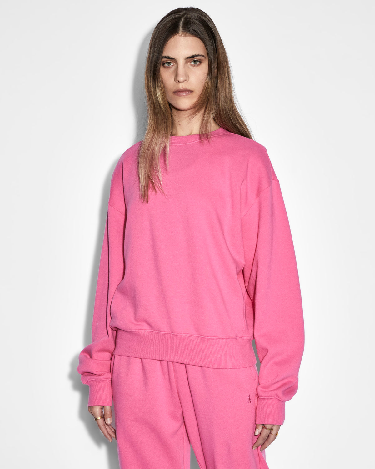 WOMENS 3X4 KLASSIC CREW HYPE PINK FLEECE