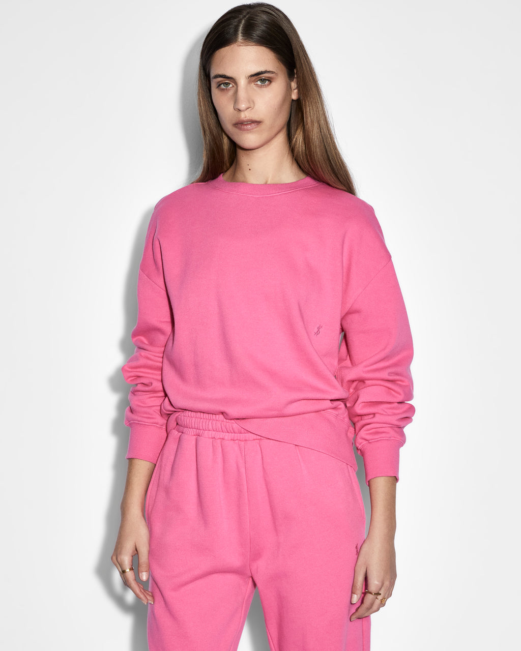 WOMENS 3X4 KLASSIC CREW HYPE PINK FLEECE