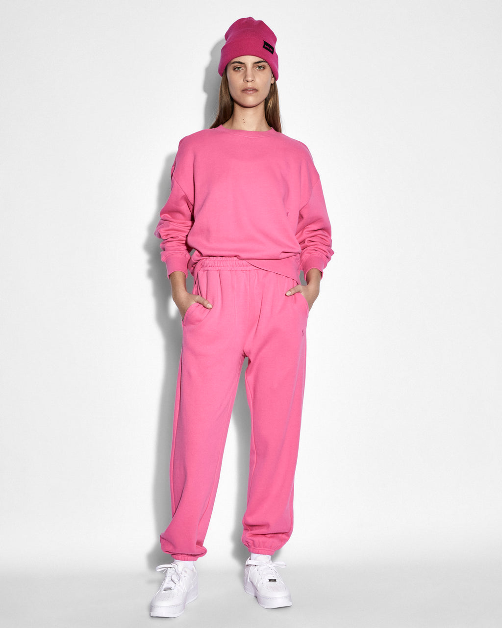 WOMENS 3X4 KLASSIC CREW HYPE PINK FLEECE