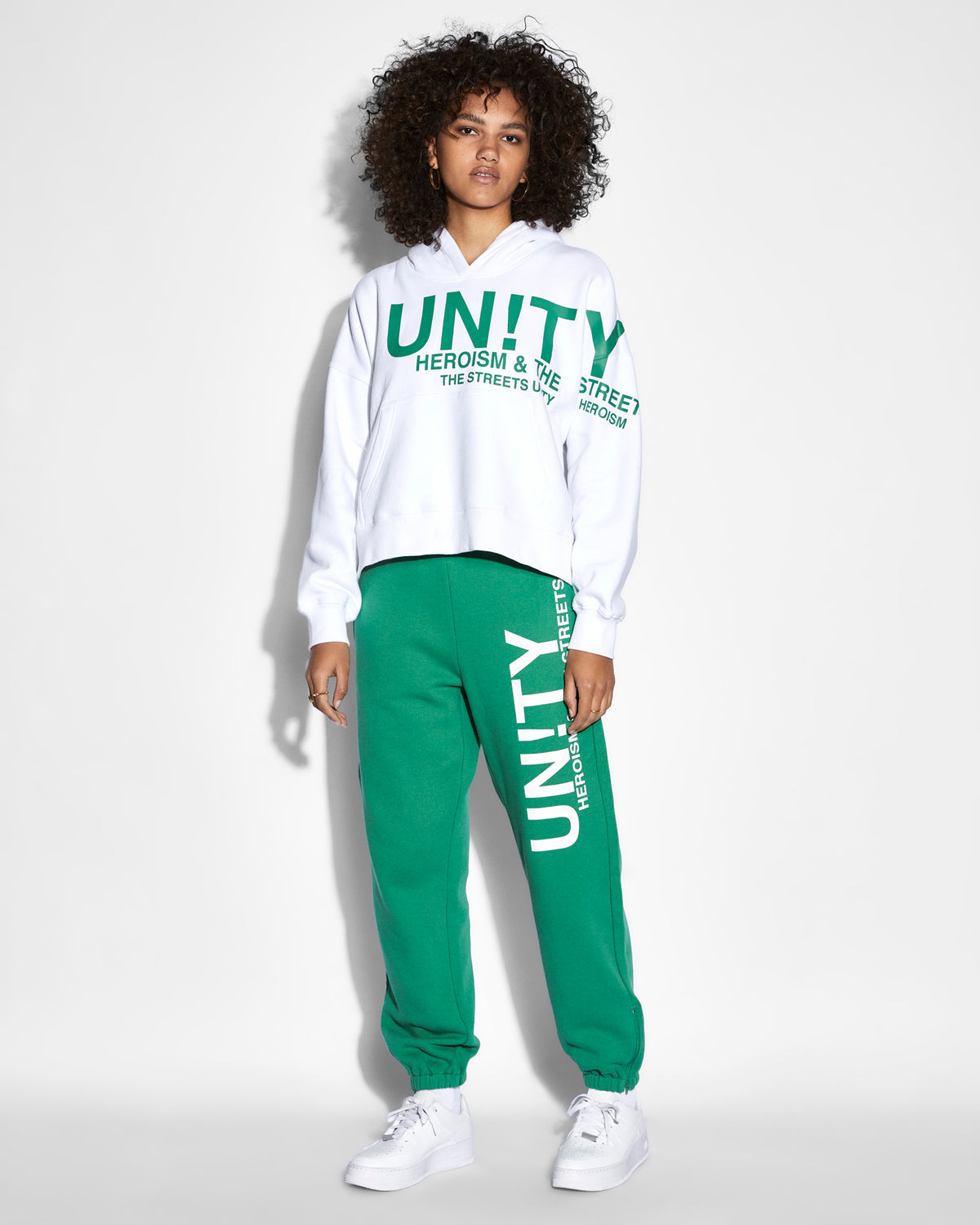 WOMENS UNITY SLOUCH HOODIE WHITE FLEECE