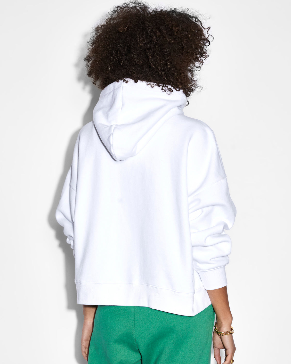 WOMENS UNITY SLOUCH HOODIE WHITE FLEECE