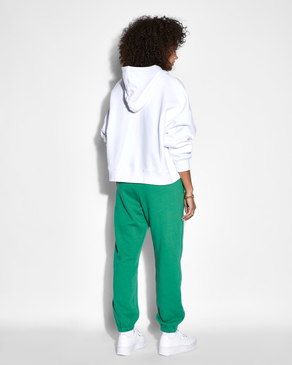 WOMENS UNITY SLOUCH HOODIE WHITE FLEECE