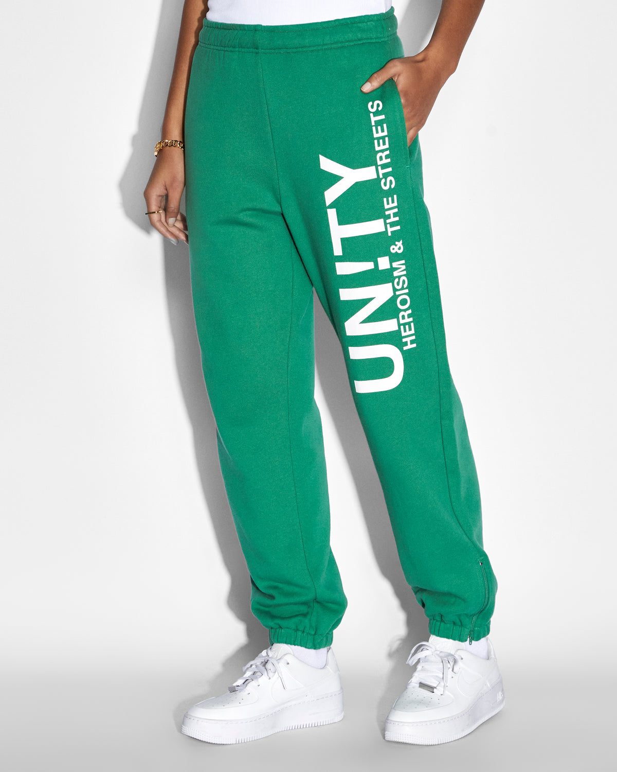 WOMENS UNITY ZIP TRAX GREEN PANTS