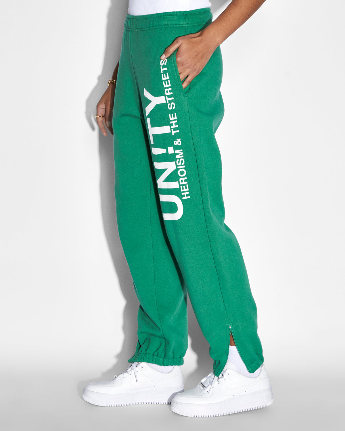 WOMENS UNITY ZIP TRAX GREEN PANTS