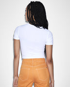 WOMENS CHARMED KEYHOLE TEE WHITE FASHION TOPS