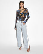 WOMENS TRANSFER LS TOP CYBERFLORA FASHION TOPS