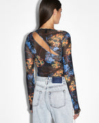 WOMENS TRANSFER LS TOP CYBERFLORA FASHION TOPS