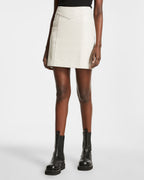 WOMENS VIVIAN LEATHER SKIRT OFF WHITE SKIRTS