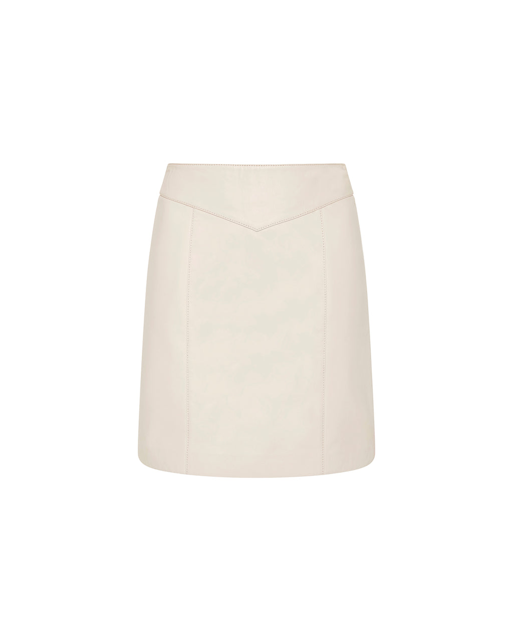 WOMENS VIVIAN LEATHER SKIRT OFF WHITE SKIRTS