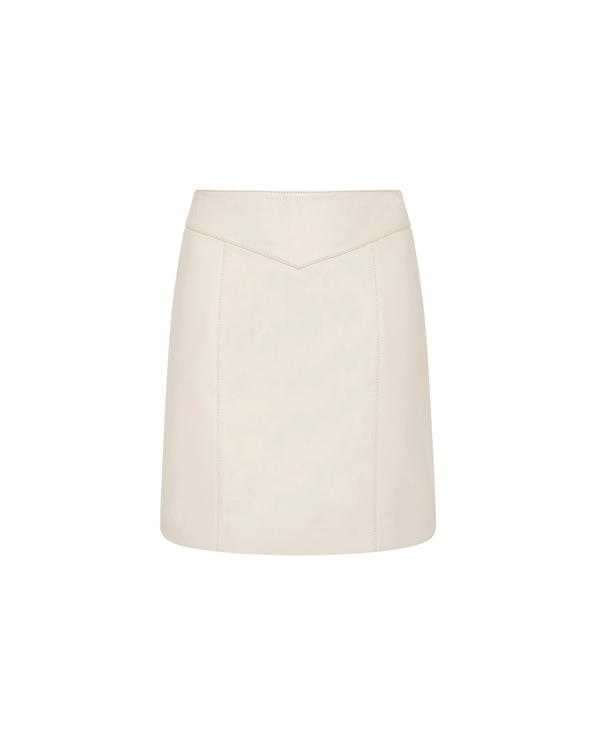 WOMENS VIVIAN LEATHER SKIRT OFF WHITE SKIRTS