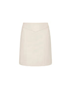 WOMENS VIVIAN LEATHER SKIRT OFF WHITE SKIRTS